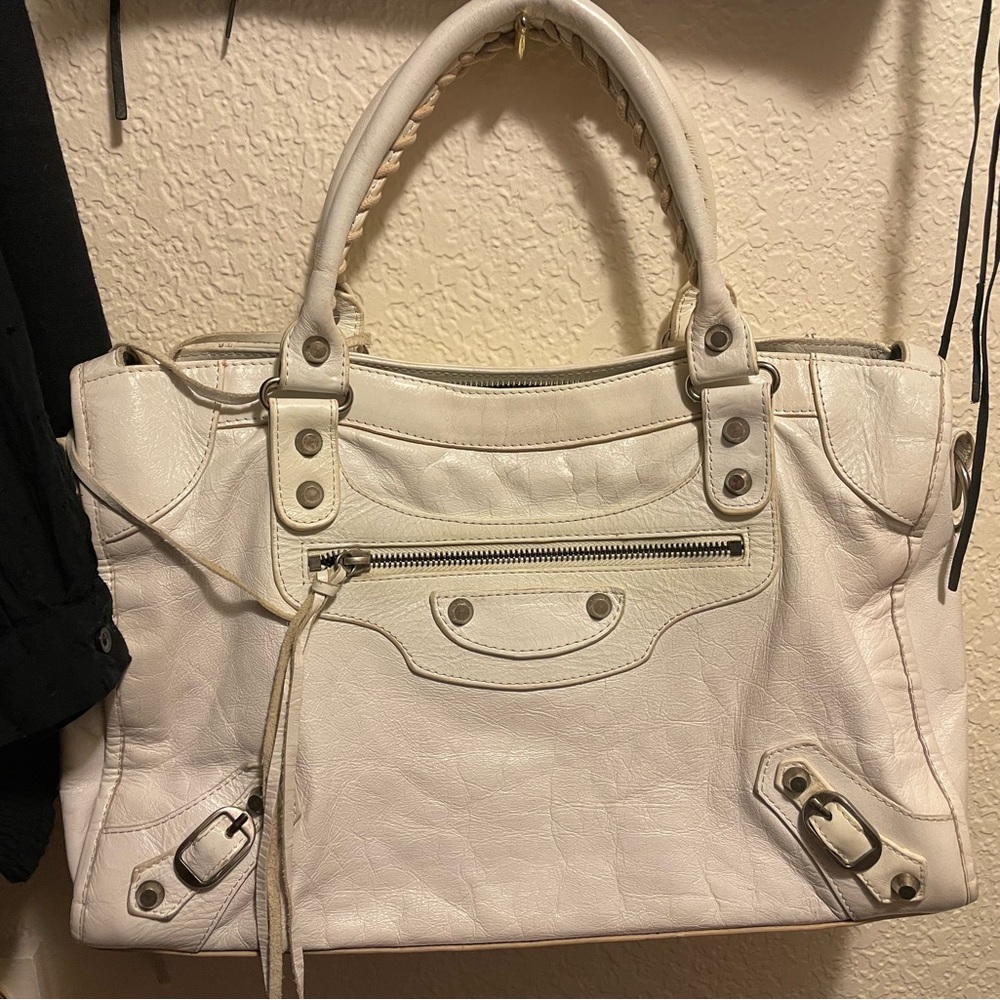 White Balenciaga Motocross bag